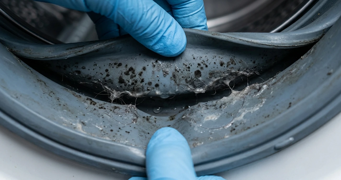 Dirt inside the washing machine Dirt inside the washing machine