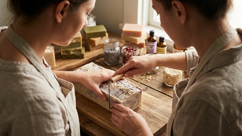 Making handmade soap Making handmade soap
